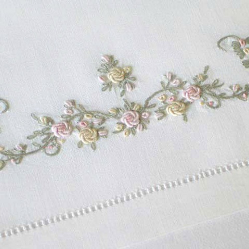 French Scroll - Pink, Sage & Lemon - Napkin (50 x 50)